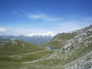 vue sur le Mont Blanc depuis le lac des moutons